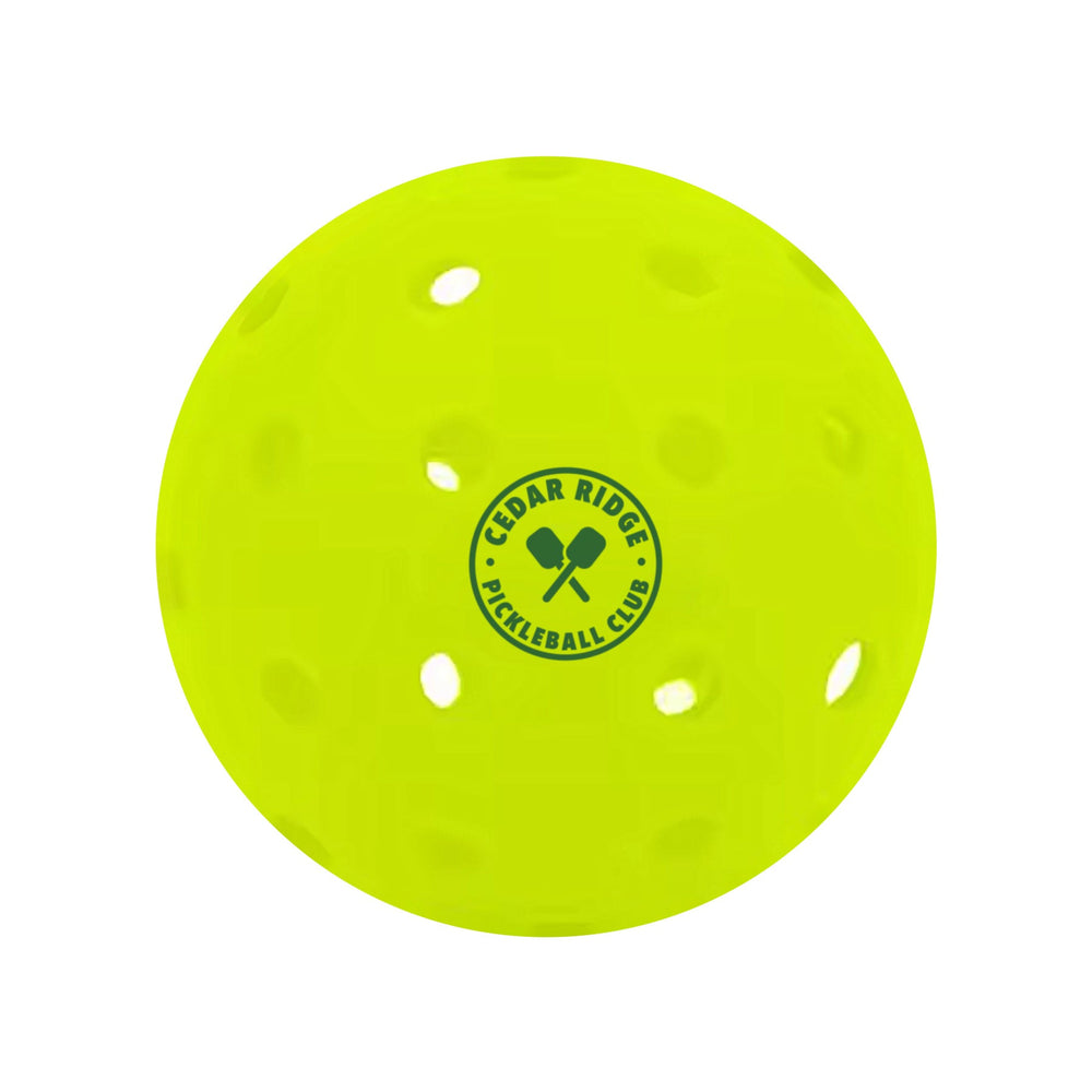 Custom logo pickleball printed with a pickleball club crest in green